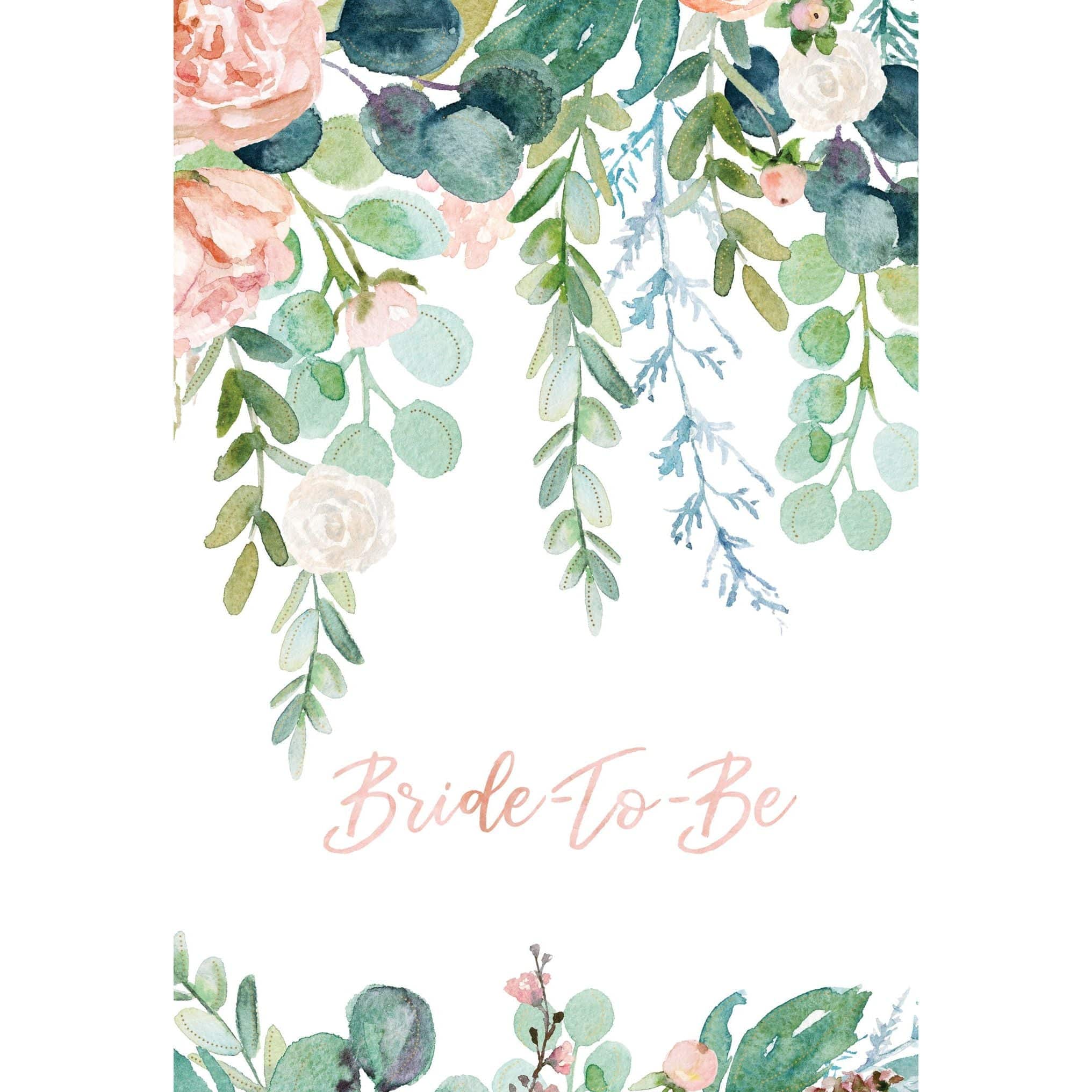 Watercolor greenery wedding shower greeting card by Pictura, featuring elegant botanical design for special occasions